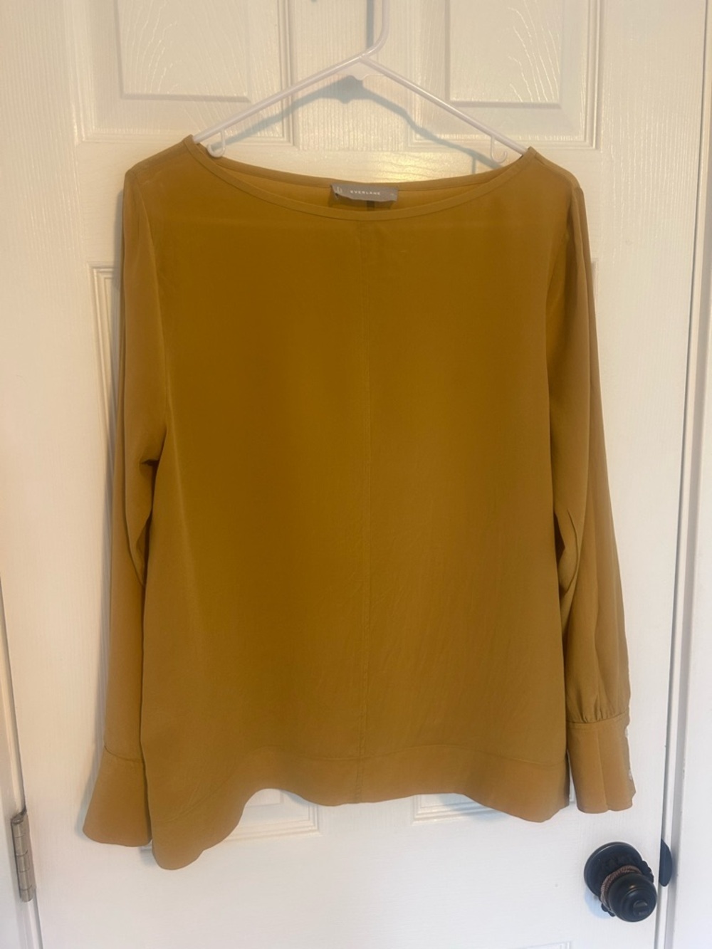 Everlane Silk Long-Sleeve Boatneck Blouse